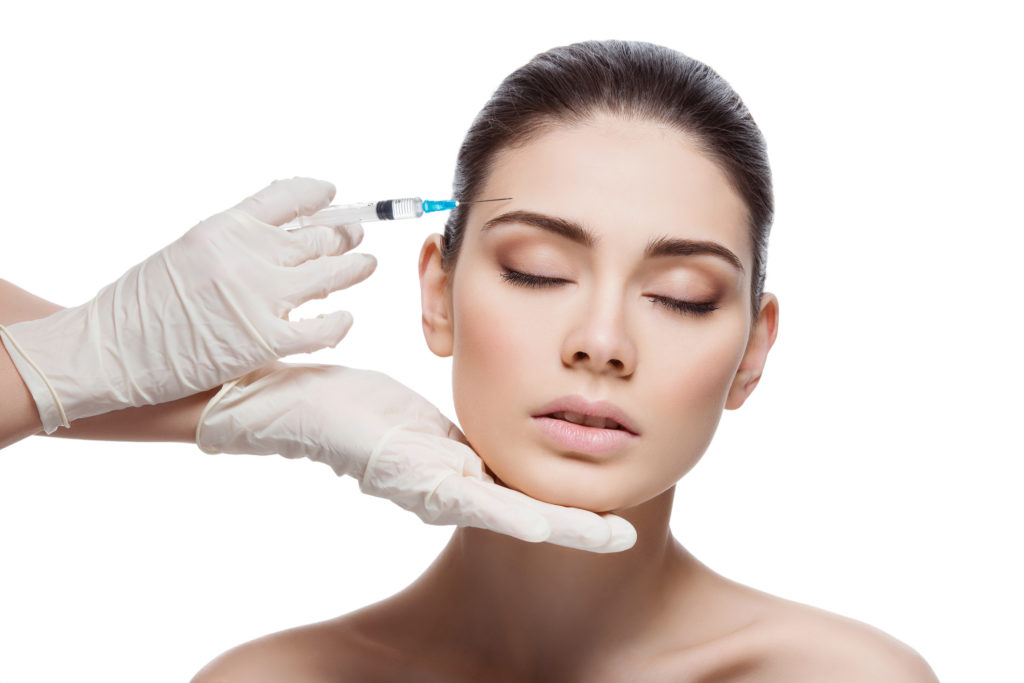 Woman gets collagen injection