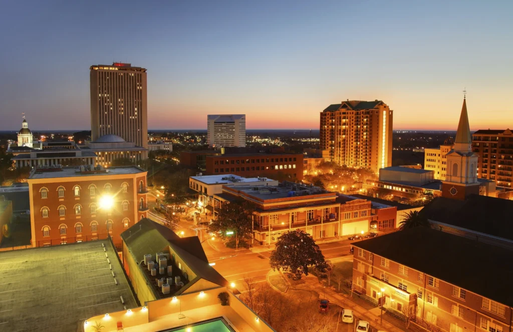 Tallahassee, FL city at night